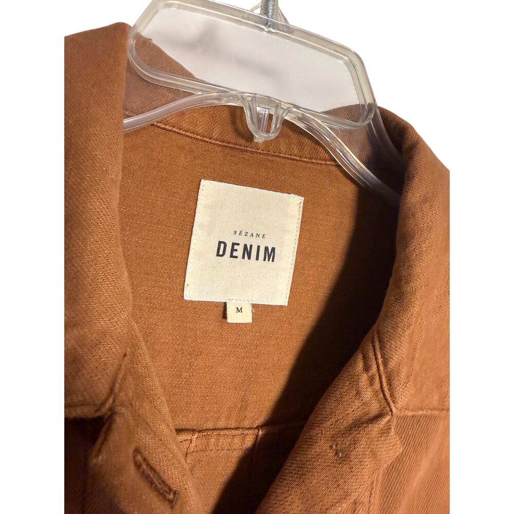 Sezane Will Brown Jacket in Denim Brown Women’s Sz. M - Picture 3 of 5